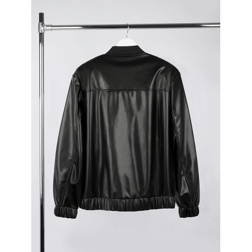 Бомбер из искусственной кожи Univer, черный Бомбер из искусственной кожи Univer, черный