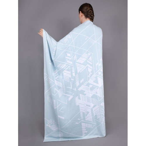 Плед Winterflake, бело-голубой с люрексом Плед Winterflake, бело-голубой с люрексом