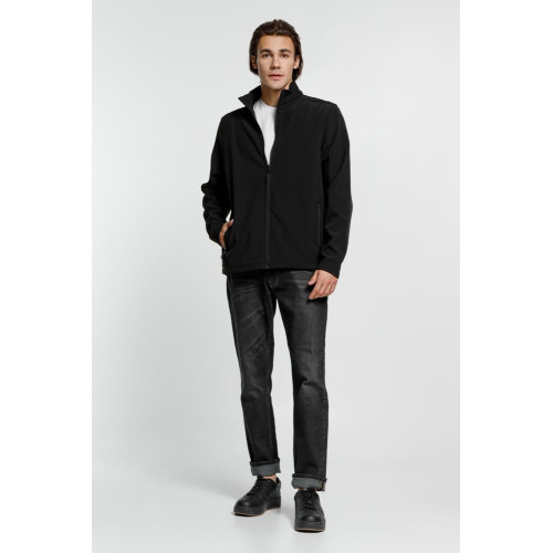 Куртка софтшелл мужская Race Men, черная Куртка софтшелл мужская Race Men, черная