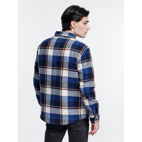 Куртка-рубашка оверсайз унисекс Noah, синяя Куртка-рубашка оверсайз унисекс Noah, синяя