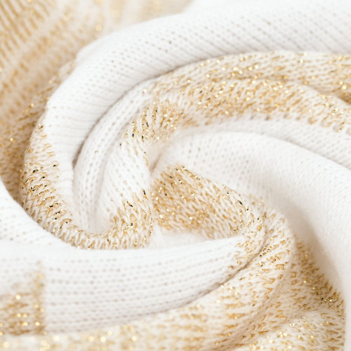 Плед «Танцующий лес», белый с золотистым Плед «Танцующий лес», белый с золотистым