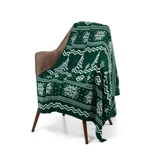 Плед Elnik, зеленый с молочно-белым Плед Elnik, зеленый с молочно-белым