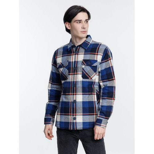 Куртка-рубашка оверсайз унисекс Noah, синяя Куртка-рубашка оверсайз унисекс Noah, синяя