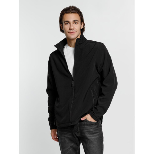 Куртка софтшелл мужская Race Men, черная Куртка софтшелл мужская Race Men, черная