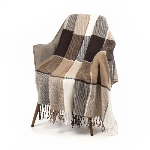 Плед Edinburgh, бежево-коричневый Плед Edinburgh, бежево-коричневый