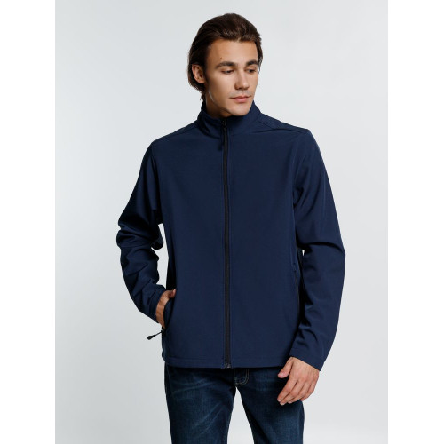 Куртка софтшелл мужская Race Men, темно-синяя Куртка софтшелл мужская Race Men, темно-синяя