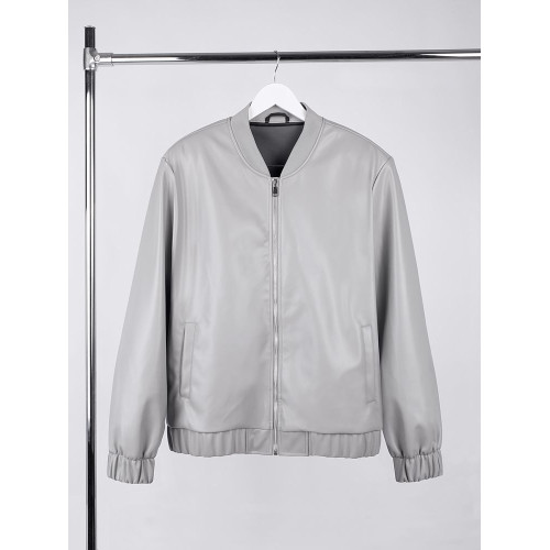 Бомбер из искусственной кожи Univer, серый Бомбер из искусственной кожи Univer, серый