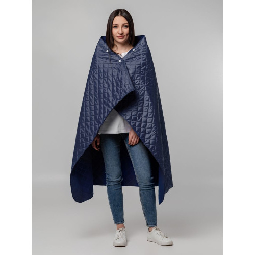 Плед-пончо для пикника SnapCoat, синий Плед-пончо для пикника SnapCoat, синий
