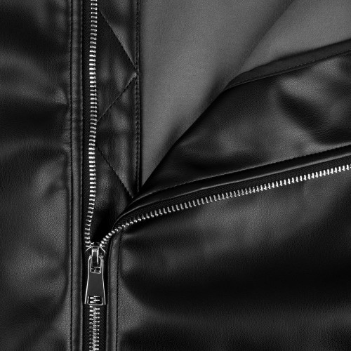 Бомбер из искусственной кожи Univer, черный Бомбер из искусственной кожи Univer, черный
