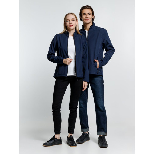 Куртка софтшелл мужская Race Men, темно-синяя Куртка софтшелл мужская Race Men, темно-синяя