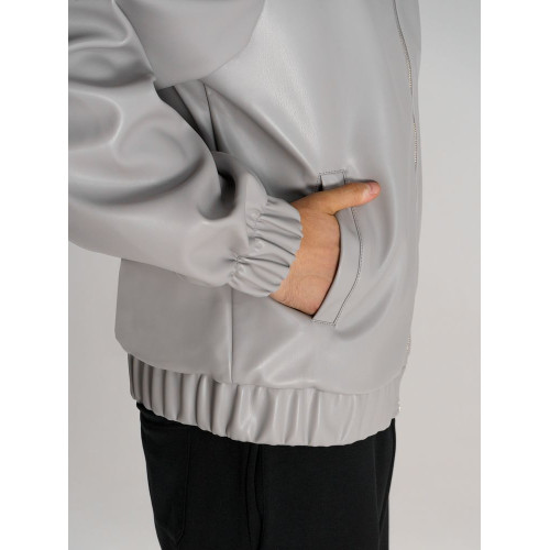 Бомбер из искусственной кожи Univer, серый Бомбер из искусственной кожи Univer, серый