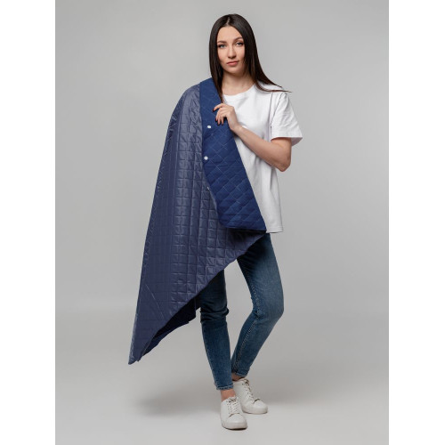 Плед-пончо для пикника SnapCoat, синий Плед-пончо для пикника SnapCoat, синий