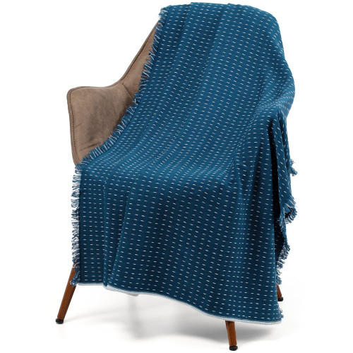 Плед Fringy, синий с голубым Плед Fringy, синий с голубым