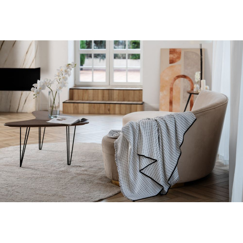 Плед Fringy, белый с черным Плед Fringy, белый с черным