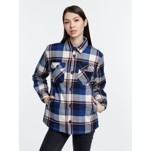 Куртка-рубашка оверсайз унисекс Noah, синяя Куртка-рубашка оверсайз унисекс Noah, синяя