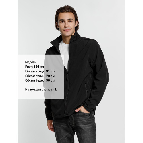 Куртка софтшелл мужская Race Men, черная Куртка софтшелл мужская Race Men, черная