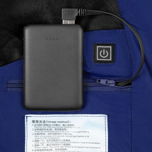 Куртка с подогревом Thermalli Pila, синяя Куртка с подогревом Thermalli Pila, синяя