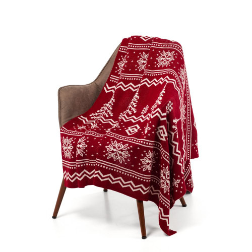 Плед Elnik, красный с молочно-белым Плед Elnik, красный с молочно-белым