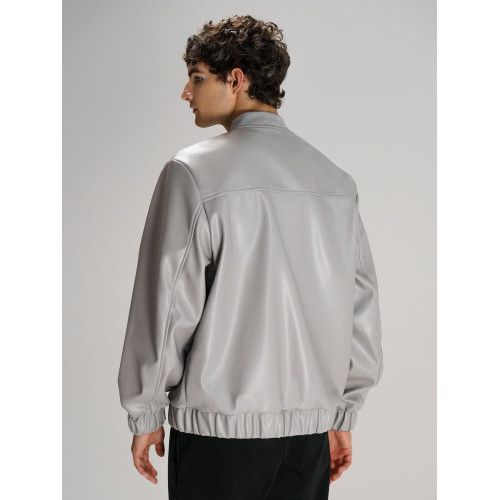 Бомбер из искусственной кожи Univer, серый Бомбер из искусственной кожи Univer, серый