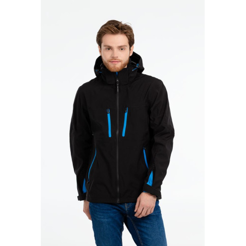 Куртка софтшелл мужская Patrol, черная с красным Куртка софтшелл мужская Patrol, черная с красным