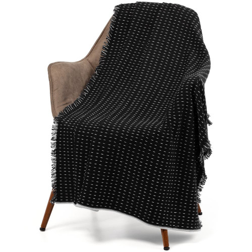 Плед Fringy, черный с белым Плед Fringy, черный с белым