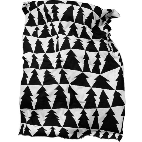 Плед «Танцующий лес», черно-белый Плед «Танцующий лес», черно-белый