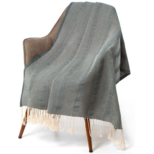 Плед «Сенеж», серо-синий Плед «Сенеж», серо-синий