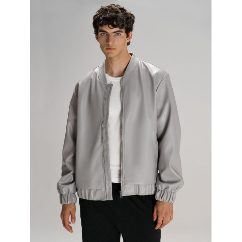 Бомбер из искусственной кожи Univer, серый Бомбер из искусственной кожи Univer, серый