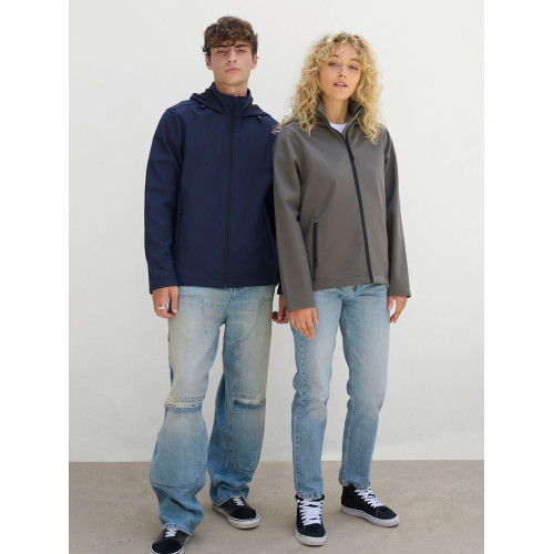 Куртка софтшелл с капюшоном женская Race Women, темно-синяя Куртка софтшелл с капюшоном женская Race Women, темно-синяя