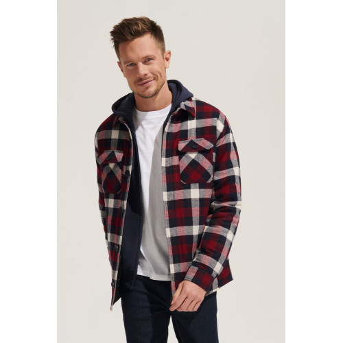 Куртка-рубашка оверсайз унисекс Noah, бордовая Куртка-рубашка оверсайз унисекс Noah, бордовая