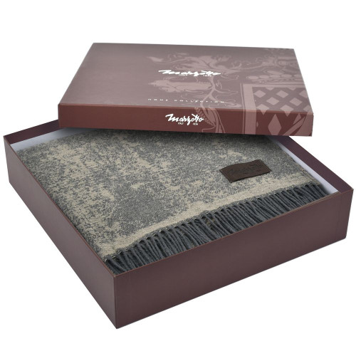 Плед Magnolia, серый с бежевым Плед Magnolia, серый с бежевым