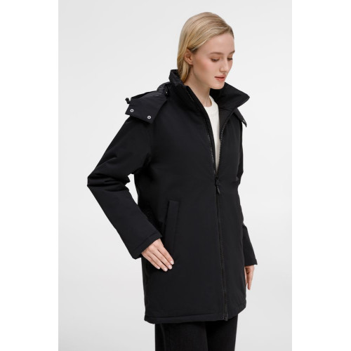 Куртка-парка унисекс Sfera, черная Куртка-парка унисекс Sfera, черная