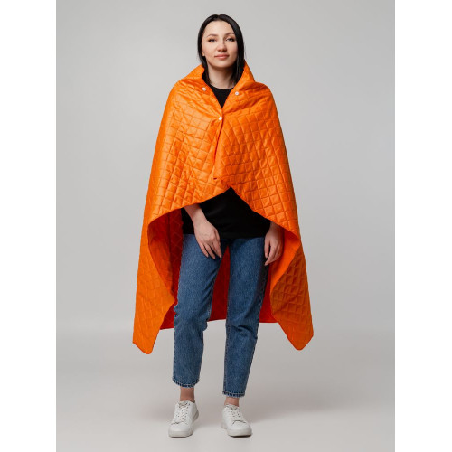 Плед-пончо для пикника SnapCoat, оранжевый Плед-пончо для пикника SnapCoat, оранжевый