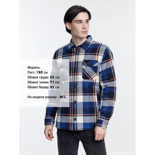 Куртка-рубашка оверсайз унисекс Noah, синяя Куртка-рубашка оверсайз унисекс Noah, синяя