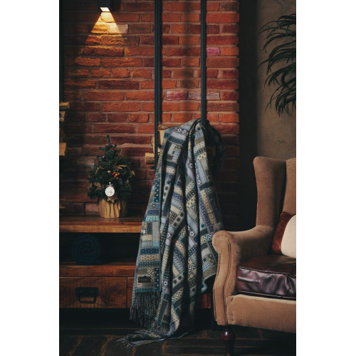 Плед Baltimora, синий с серым Плед Baltimora, синий с серым