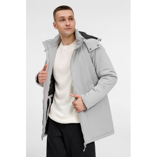 Куртка-парка унисекс Sfera, светло-серая Куртка-парка унисекс Sfera, светло-серая