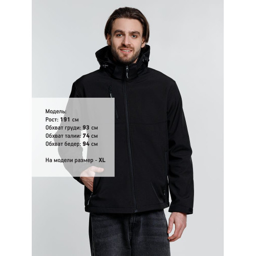 Куртка софтшелл мужская Zagreb, черная Куртка софтшелл мужская Zagreb, черная