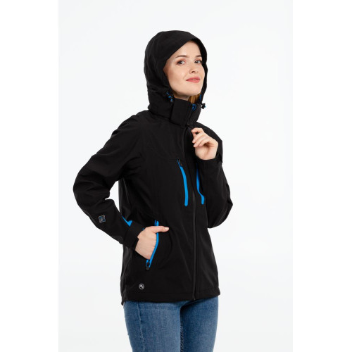 Куртка софтшелл женская Patrol, черная с серым Куртка софтшелл женская Patrol, черная с серым