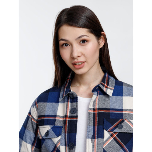 Куртка-рубашка оверсайз унисекс Noah, синяя Куртка-рубашка оверсайз унисекс Noah, синяя