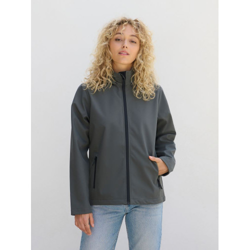 Куртка софтшелл с капюшоном женская Race Women, темно-синяя Куртка софтшелл с капюшоном женская Race Women, темно-синяя