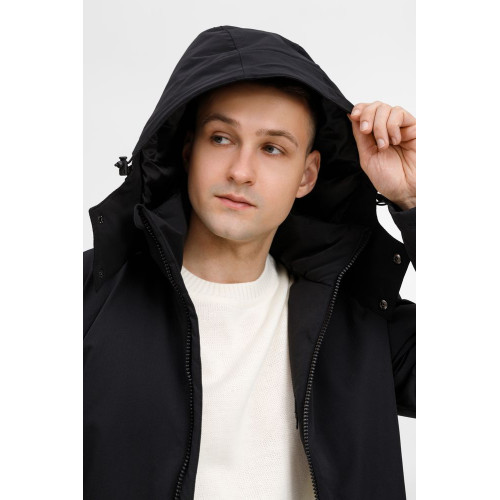 Куртка-парка унисекс Sfera, черная Куртка-парка унисекс Sfera, черная