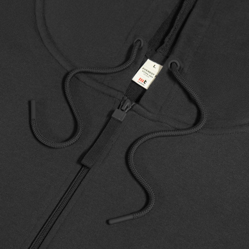 Толстовка мужская на молнии с капюшоном EVEREST 2, черный, S, 50 % хлопок, 50% полиэстер, 260 г/м2