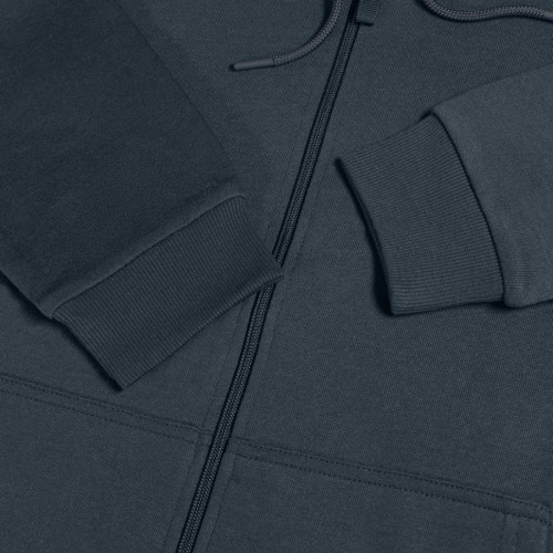 Толстовка мужская на молнии с капюшоном EVEREST 2, т-син, S, 50 % хлопок, 50% полиэстер, 260 г/м2